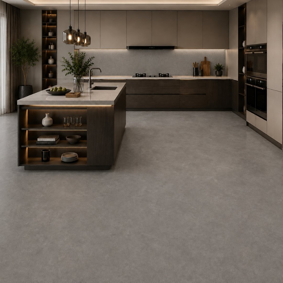 AL Cemento Nero Plain Kitchen Tiles - My Home Studio